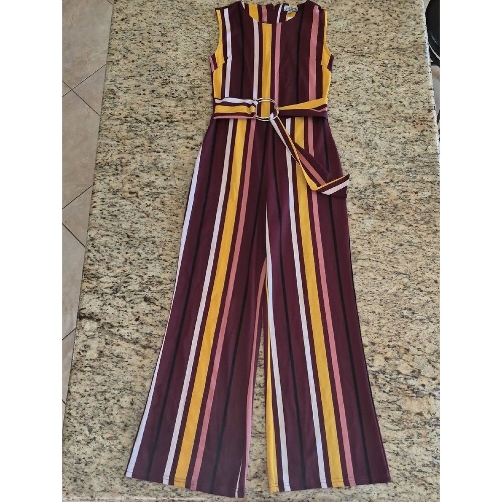 J for Justify Multicolor Striped Jumpsuit Sz small